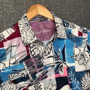Robert Graham Shirt Men XL Floral Art Flip Cuff Colorful Bold Print Botanical